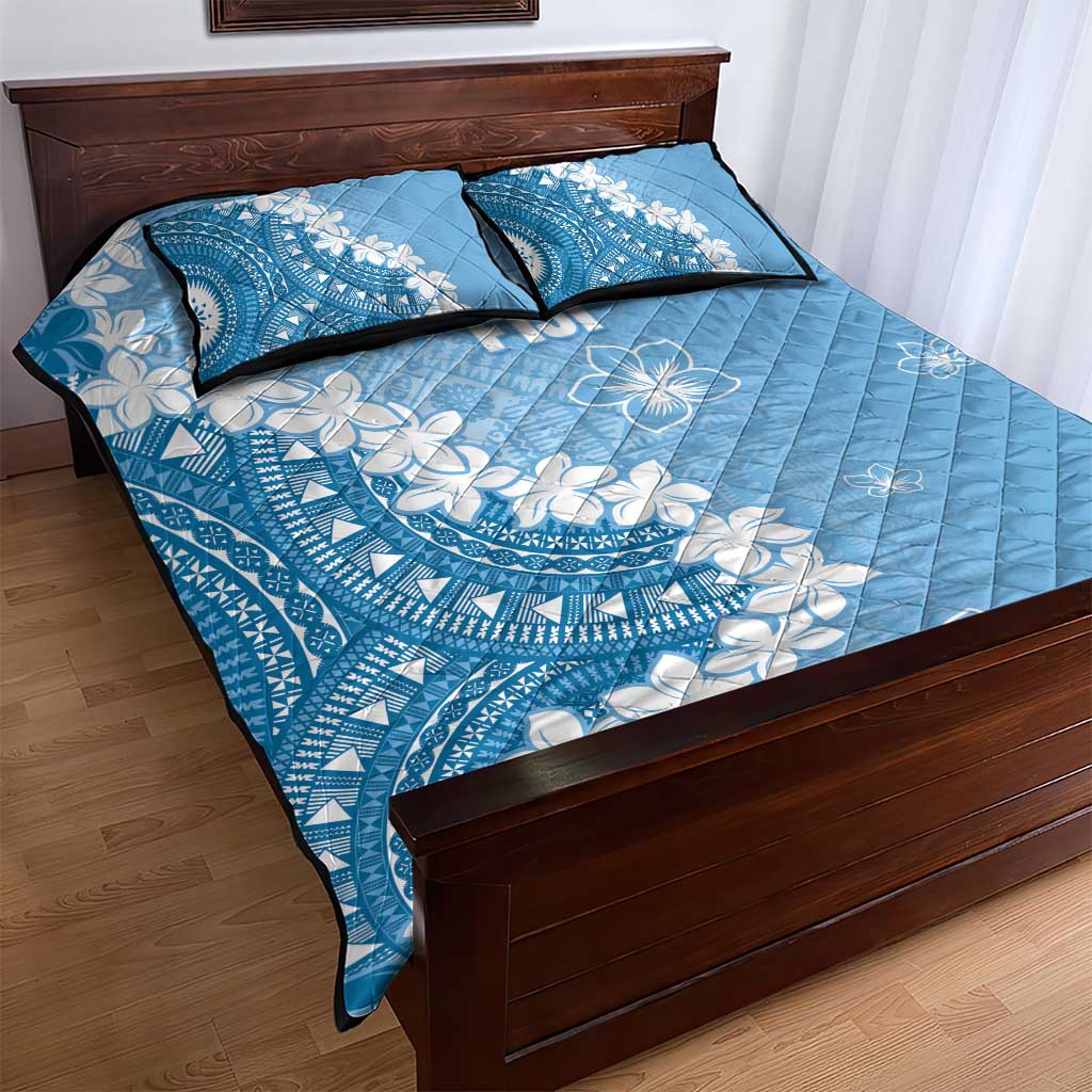 Bula Fiji Women's Day Quilt Bed Set Turquoise Masi Tapa LT7 - Polynesian Pride