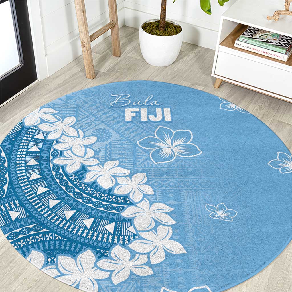 Bula Fiji Women's Day Round Carpet Turquoise Masi Tapa LT7 Turquoise - Polynesian Pride