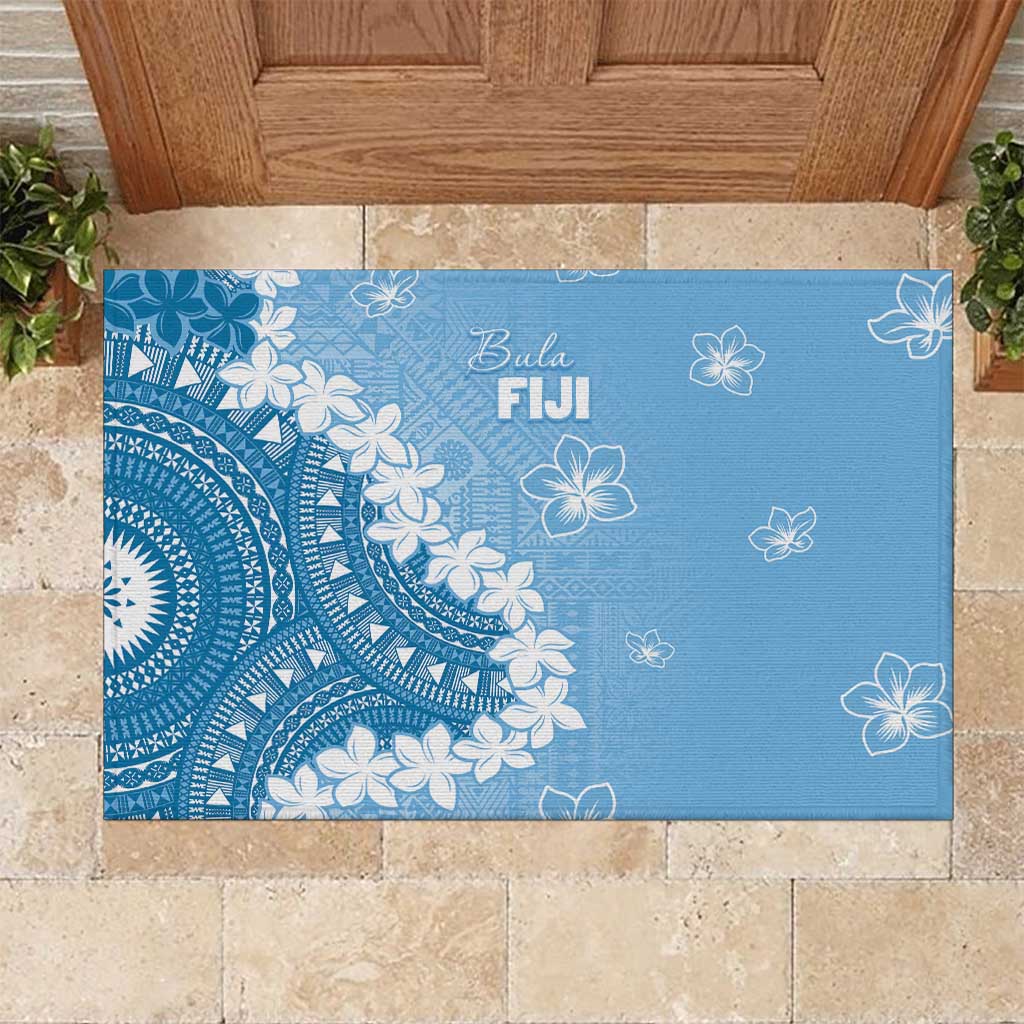 Bula Fiji Women's Day Rubber Doormat Turquoise Masi Tapa LT7 Turquoise - Polynesian Pride