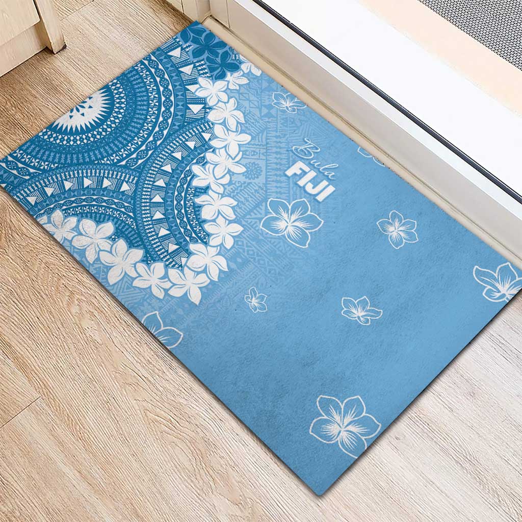 Bula Fiji Women's Day Rubber Doormat Turquoise Masi Tapa LT7 - Polynesian Pride