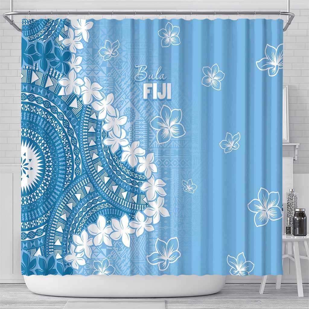 Bula Fiji Women's Day Shower Curtain Turquoise Masi Tapa LT7 - Polynesian Pride