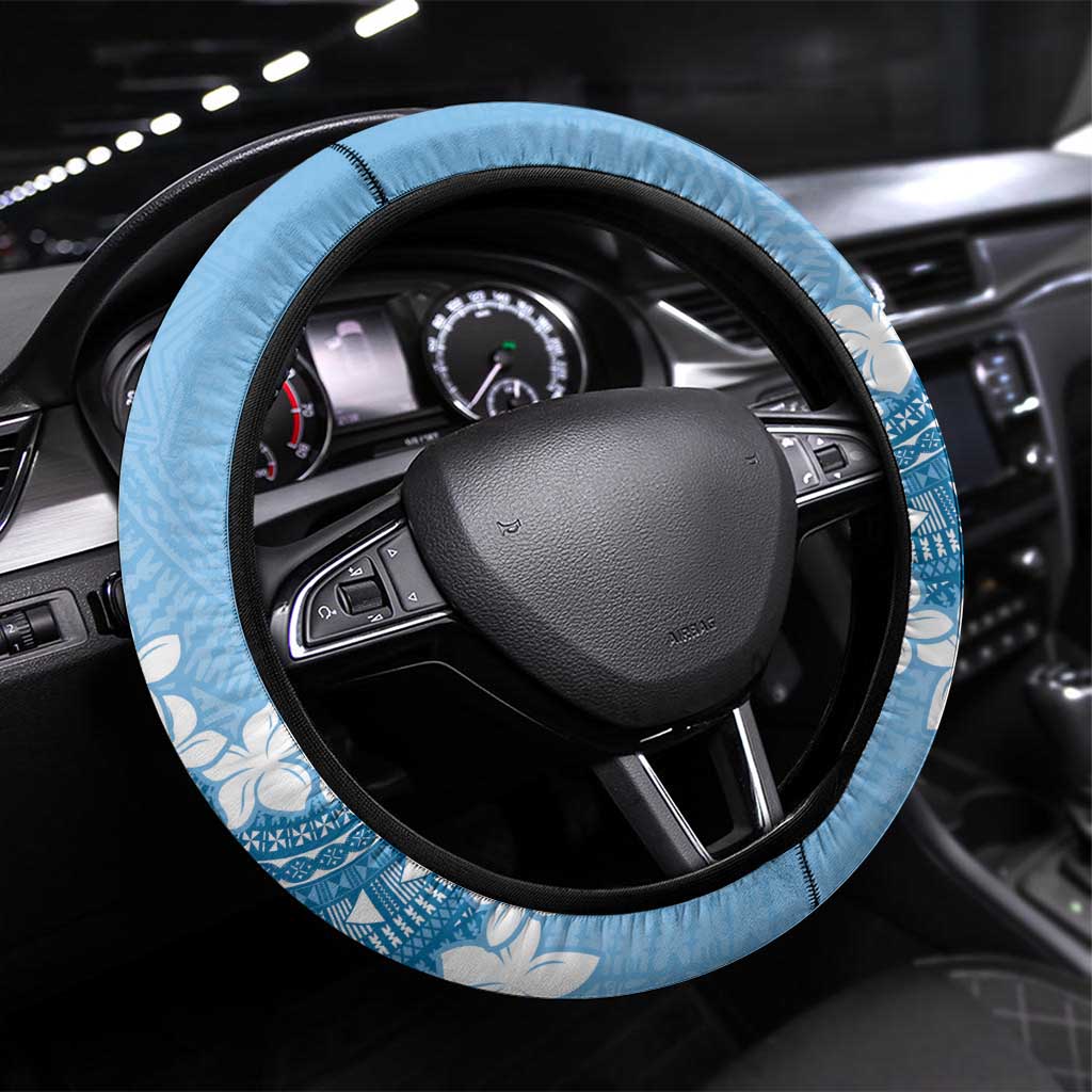 Bula Fiji Women's Day Steering Wheel Cover Turquoise Masi Tapa LT7