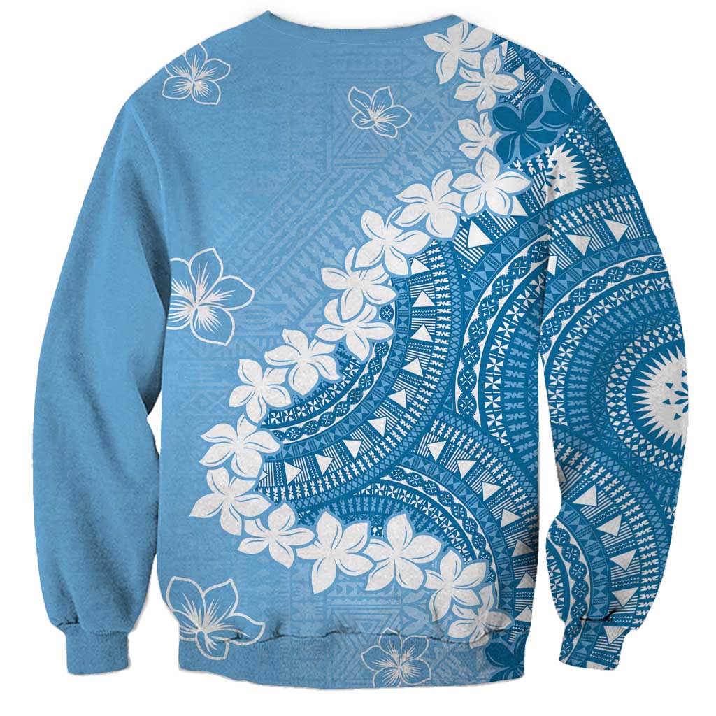 Bula Fiji Women's Day Sweatshirt Turquoise Masi Tapa LT7 - Polynesian Pride