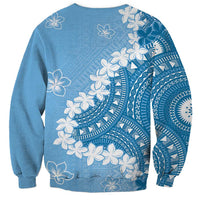 Bula Fiji Women's Day Sweatshirt Turquoise Masi Tapa LT7 - Polynesian Pride