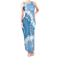 Bula Fiji Women's Day Tank Maxi Dress Turquoise Masi Tapa LT7 Women Turquoise - Polynesian Pride