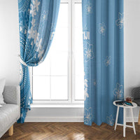 Bula Fiji Women's Day Window Curtain Turquoise Masi Tapa LT7 - Polynesian Pride