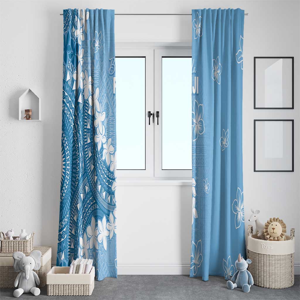 Bula Fiji Women's Day Window Curtain Turquoise Masi Tapa LT7 - Polynesian Pride