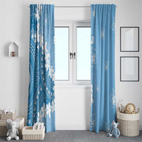 Bula Fiji Women's Day Window Curtain Turquoise Masi Tapa LT7 - Polynesian Pride