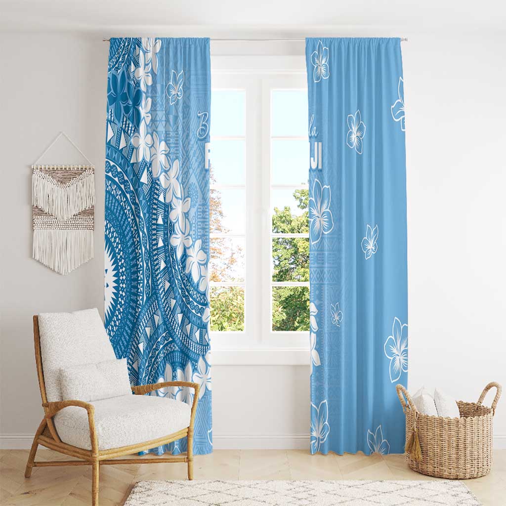 Bula Fiji Women's Day Window Curtain Turquoise Masi Tapa LT7 - Polynesian Pride