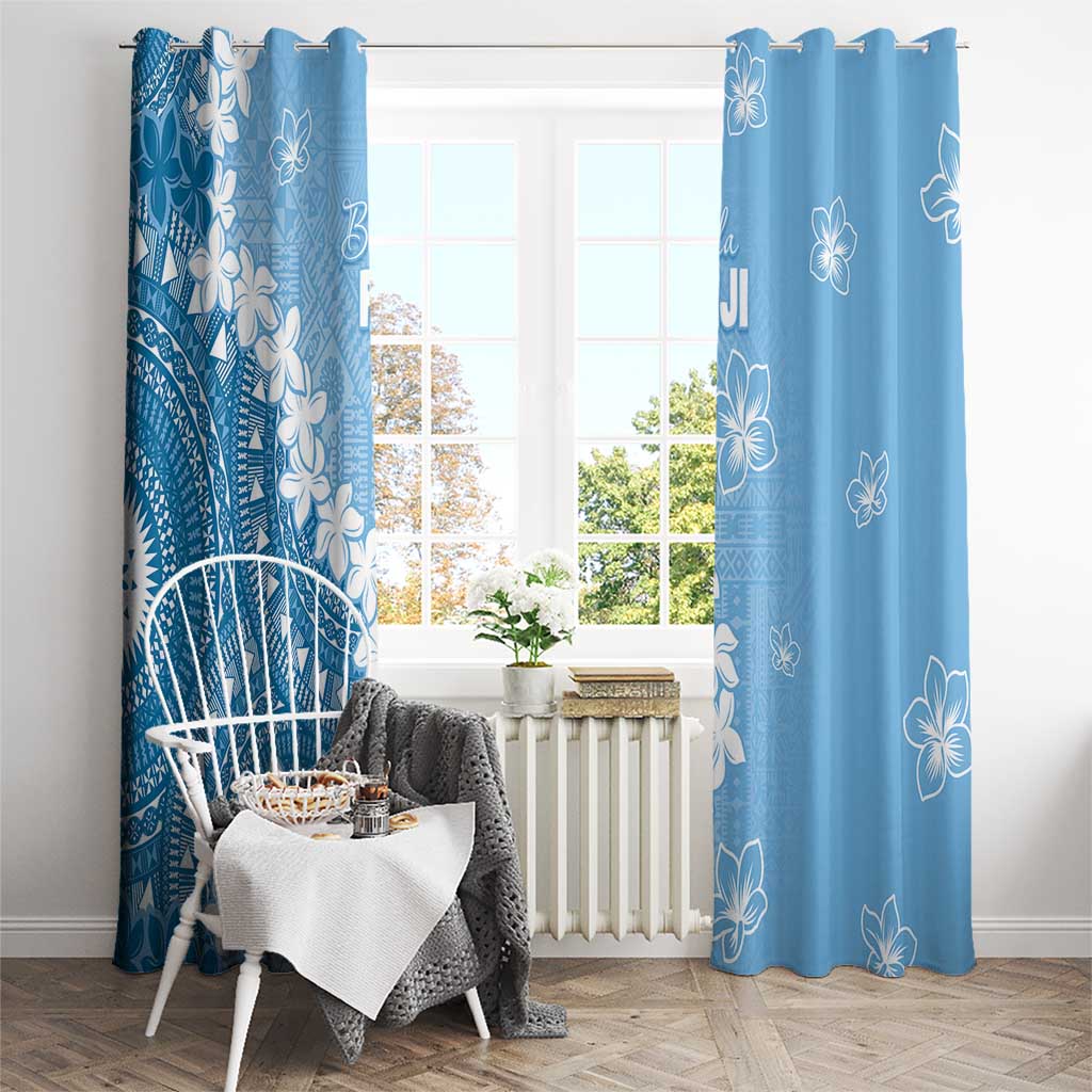 Bula Fiji Women's Day Window Curtain Turquoise Masi Tapa LT7 - Polynesian Pride