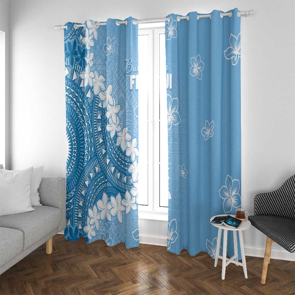 Bula Fiji Women's Day Window Curtain Turquoise Masi Tapa LT7 With Grommets Turquoise - Polynesian Pride