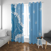 Bula Fiji Women's Day Window Curtain Turquoise Masi Tapa LT7 With Grommets Turquoise - Polynesian Pride