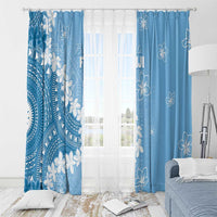 Bula Fiji Women's Day Window Curtain Turquoise Masi Tapa LT7 - Polynesian Pride