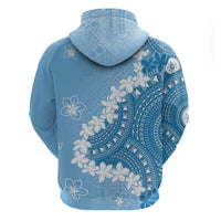 Bula Fiji Women's Day Zip Hoodie Turquoise Masi Tapa LT7 - Polynesian Pride