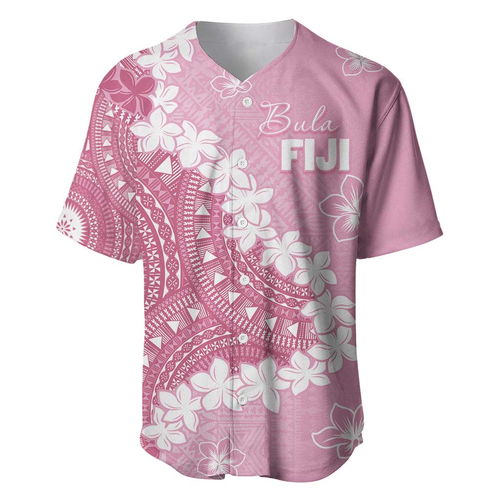 Bula Fiji Women's Day Baseball Jersey Pink Masi Tapa LT7 Pink - Polynesian Pride