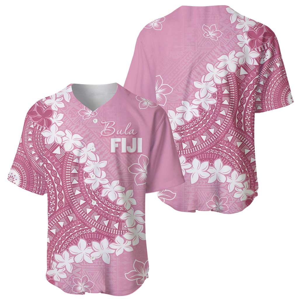 Bula Fiji Women's Day Baseball Jersey Pink Masi Tapa LT7 - Polynesian Pride