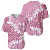 Bula Fiji Women's Day Baseball Jersey Pink Masi Tapa LT7 - Polynesian Pride