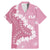 Bula Fiji Women's Day Family Matching Mermaid Dress and Hawaiian Shirt Pink Masi Tapa