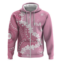 Bula Fiji Women's Day Hoodie Pink Masi Tapa LT7 Zip Hoodie Pink - Polynesian Pride