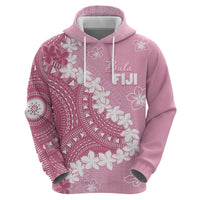 Bula Fiji Women's Day Hoodie Pink Masi Tapa LT7 - Polynesian Pride