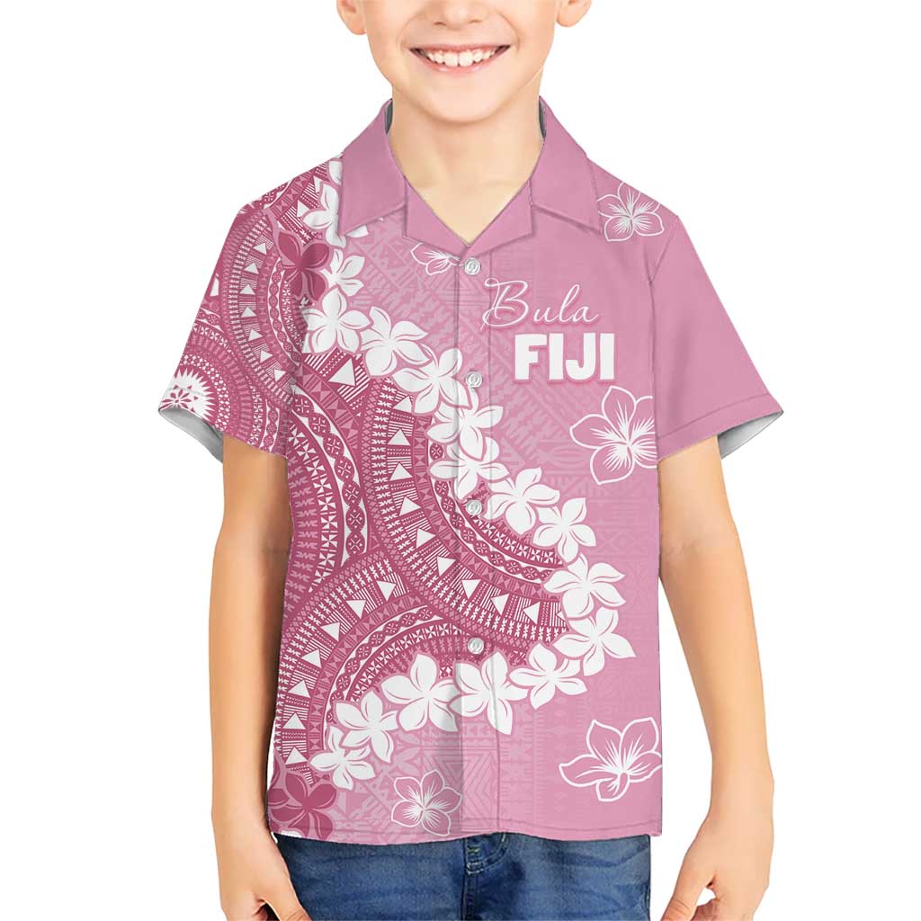 Bula Fiji Women's Day Kid Hawaiian Shirt Pink Masi Tapa LT7 Kid Pink - Polynesian Pride