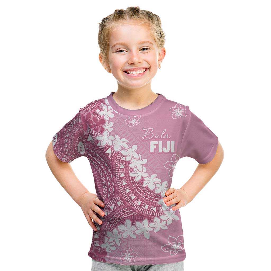 Bula Fiji Women's Day Kid T Shirt Pink Masi Tapa LT7 Pink - Polynesian Pride