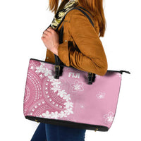 Bula Fiji Women's Day Leather Tote Bag Pink Masi Tapa LT7 Pink - Polynesian Pride