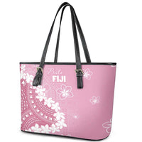 Bula Fiji Women's Day Leather Tote Bag Pink Masi Tapa LT7 - Polynesian Pride