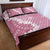 Bula Fiji Women's Day Quilt Bed Set Pink Masi Tapa