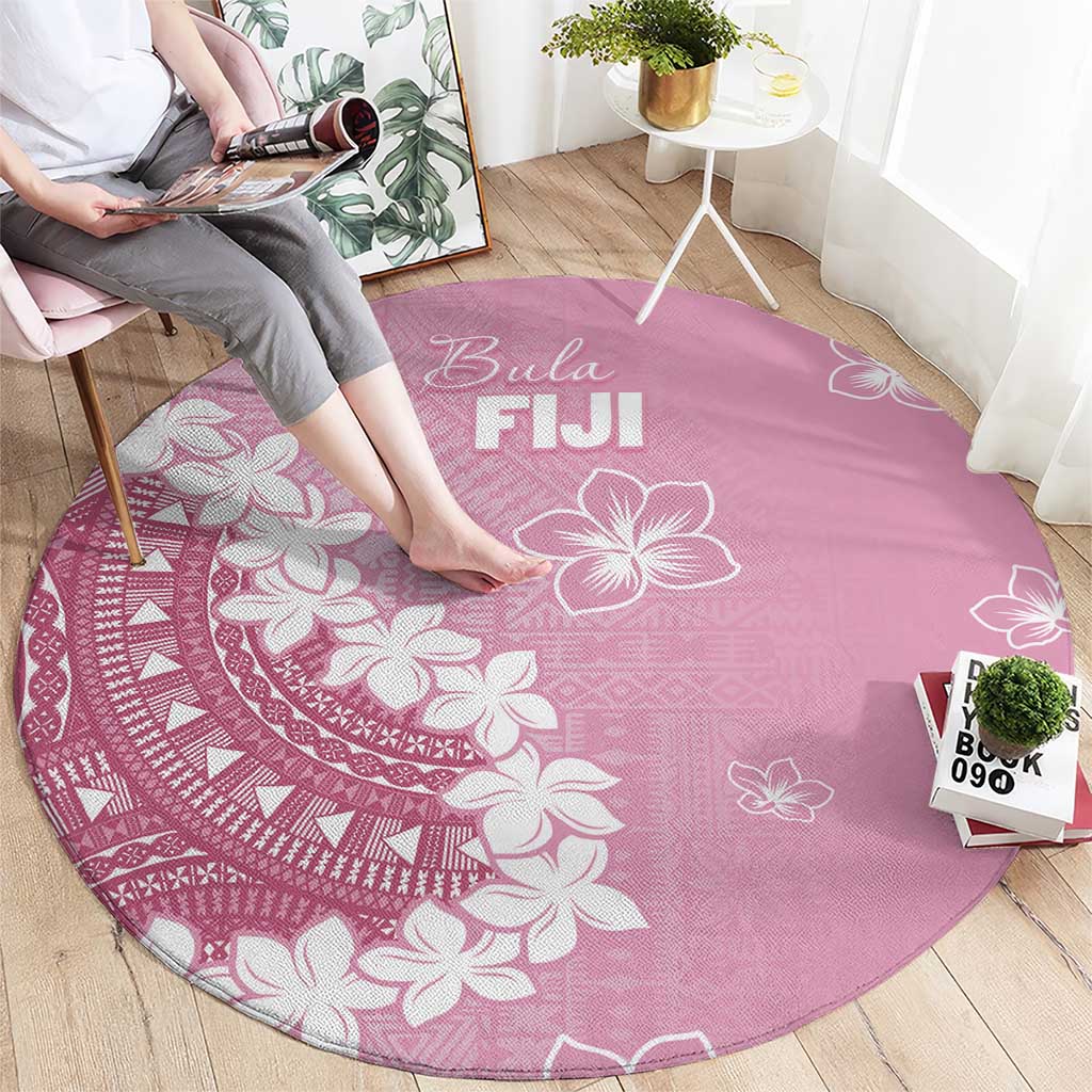 Bula Fiji Women's Day Round Carpet Pink Masi Tapa LT7 - Polynesian Pride