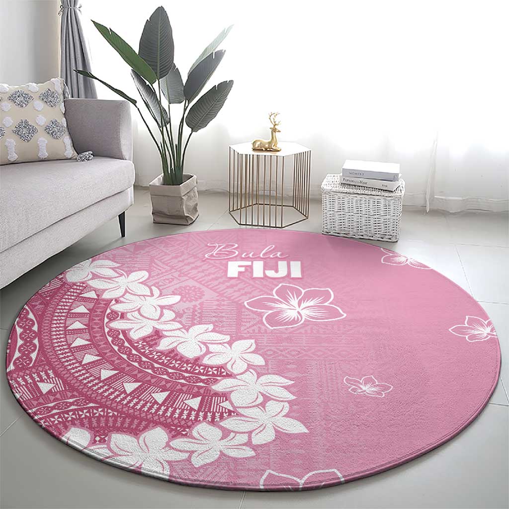 Bula Fiji Women's Day Round Carpet Pink Masi Tapa LT7 - Polynesian Pride
