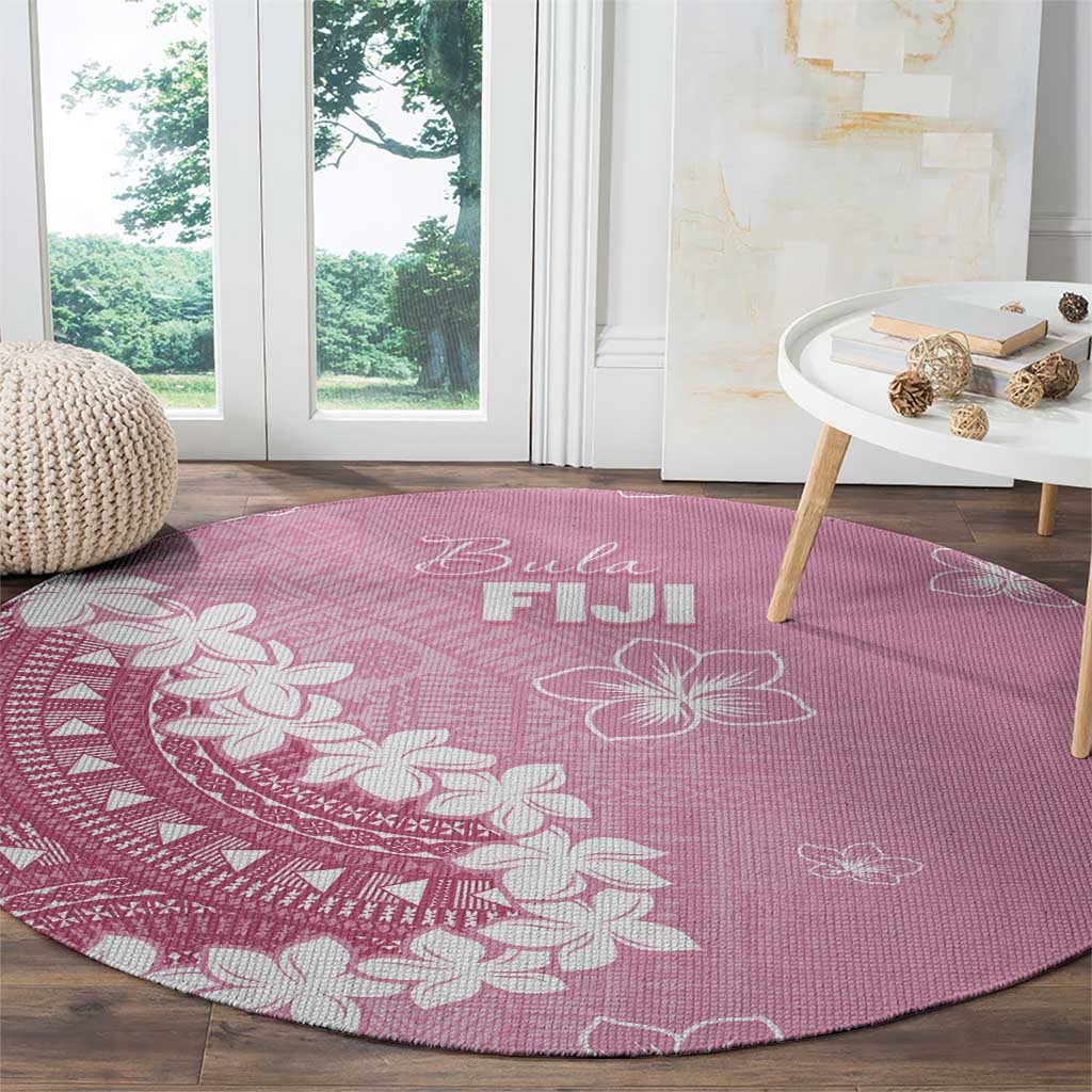Bula Fiji Women's Day Round Carpet Pink Masi Tapa LT7 - Polynesian Pride