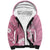 Bula Fiji Women's Day Sherpa Hoodie Pink Masi Tapa