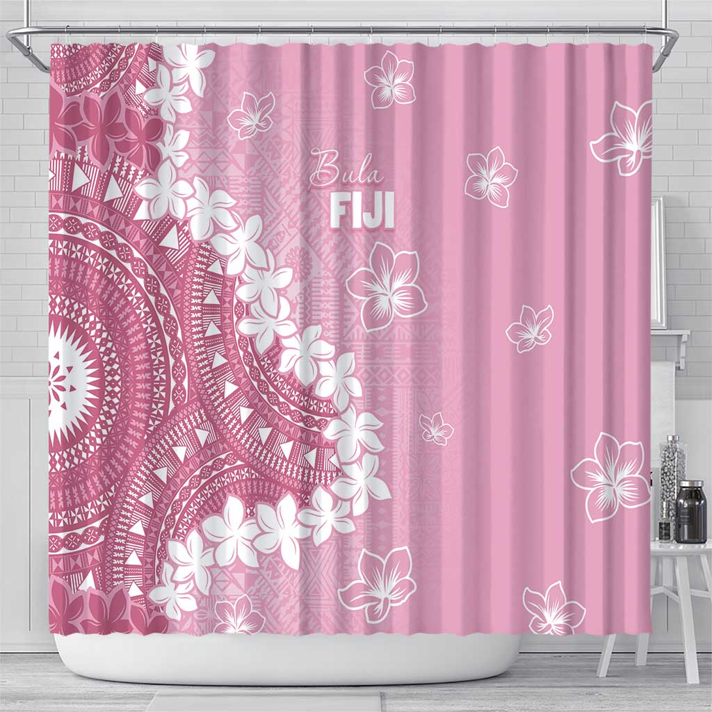 Bula Fiji Women's Day Shower Curtain Pink Masi Tapa LT7 - Polynesian Pride