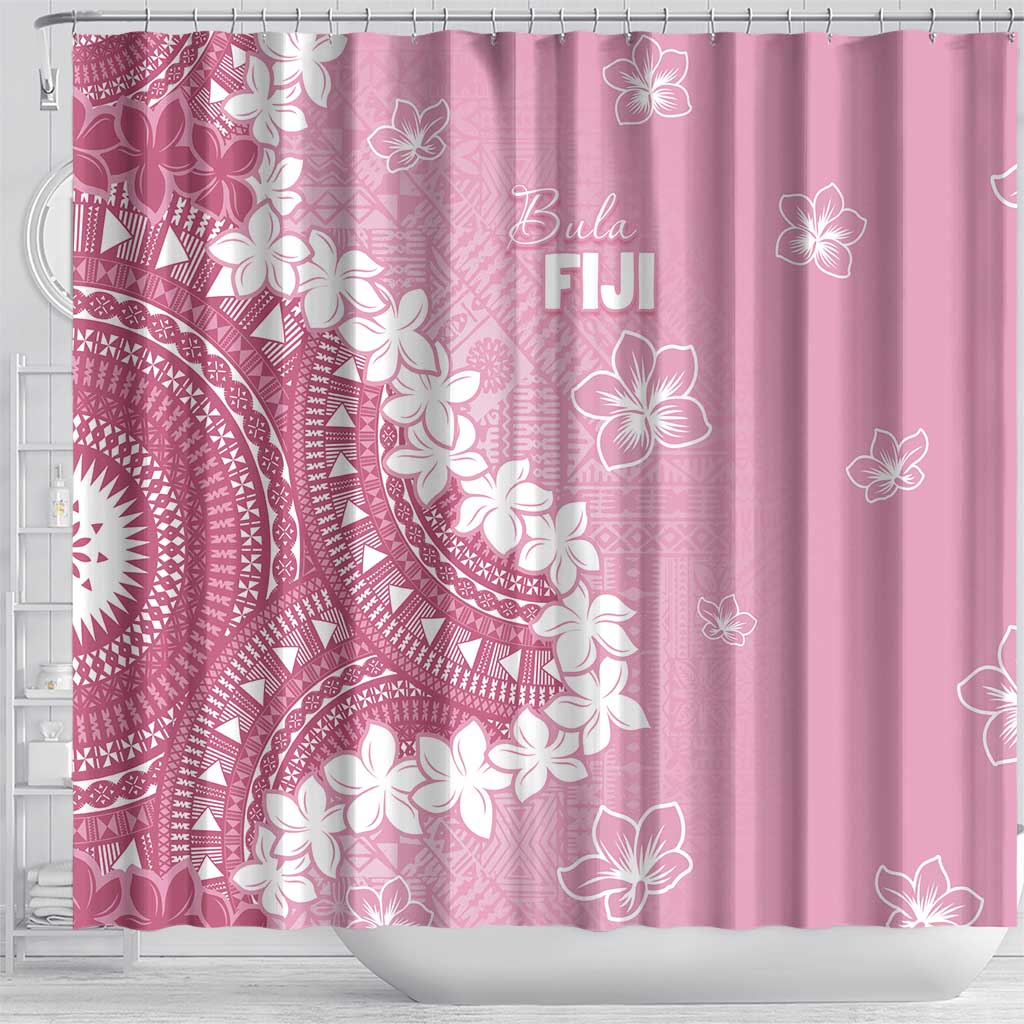 Bula Fiji Women's Day Shower Curtain Pink Masi Tapa LT7 - Polynesian Pride