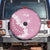 Bula Fiji Women's Day Spare Tire Cover Pink Masi Tapa