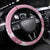 Bula Fiji Women's Day Steering Wheel Cover Pink Masi Tapa