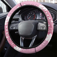 Bula Fiji Women's Day Steering Wheel Cover Pink Masi Tapa LT7 - Polynesian Pride