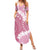 Bula Fiji Women's Day Summer Maxi Dress Pink Masi Tapa