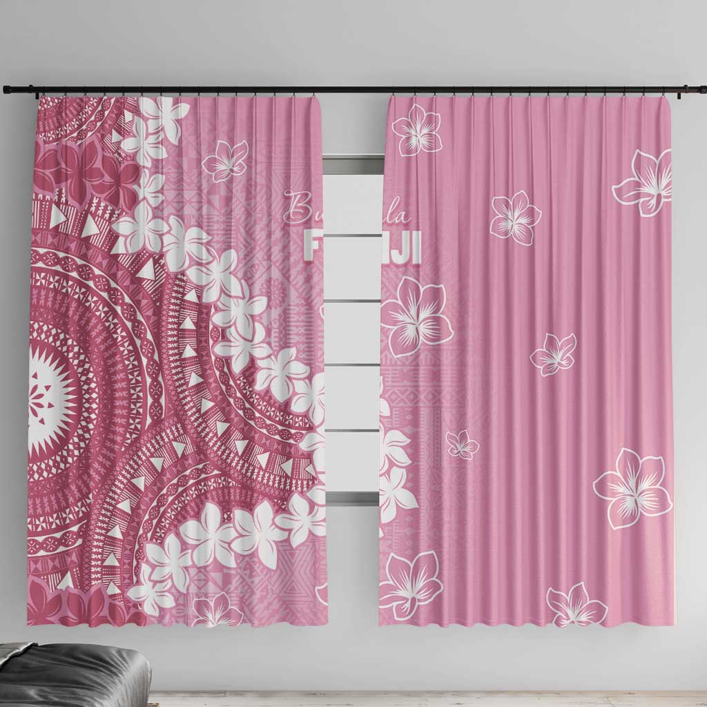 Bula Fiji Women's Day Window Curtain Pink Masi Tapa LT7 With Hooks Pink - Polynesian Pride