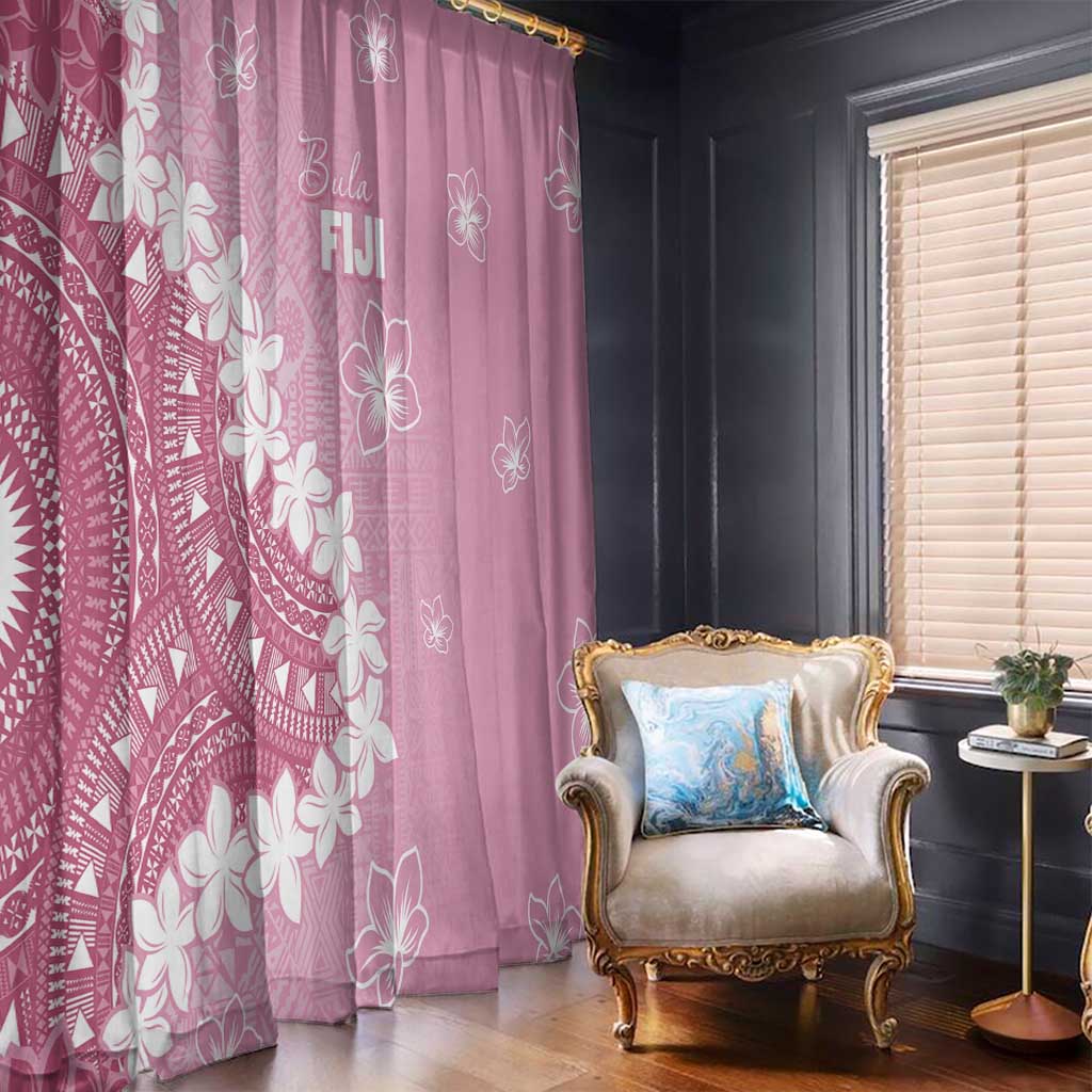 Bula Fiji Women's Day Window Curtain Pink Masi Tapa LT7 - Polynesian Pride