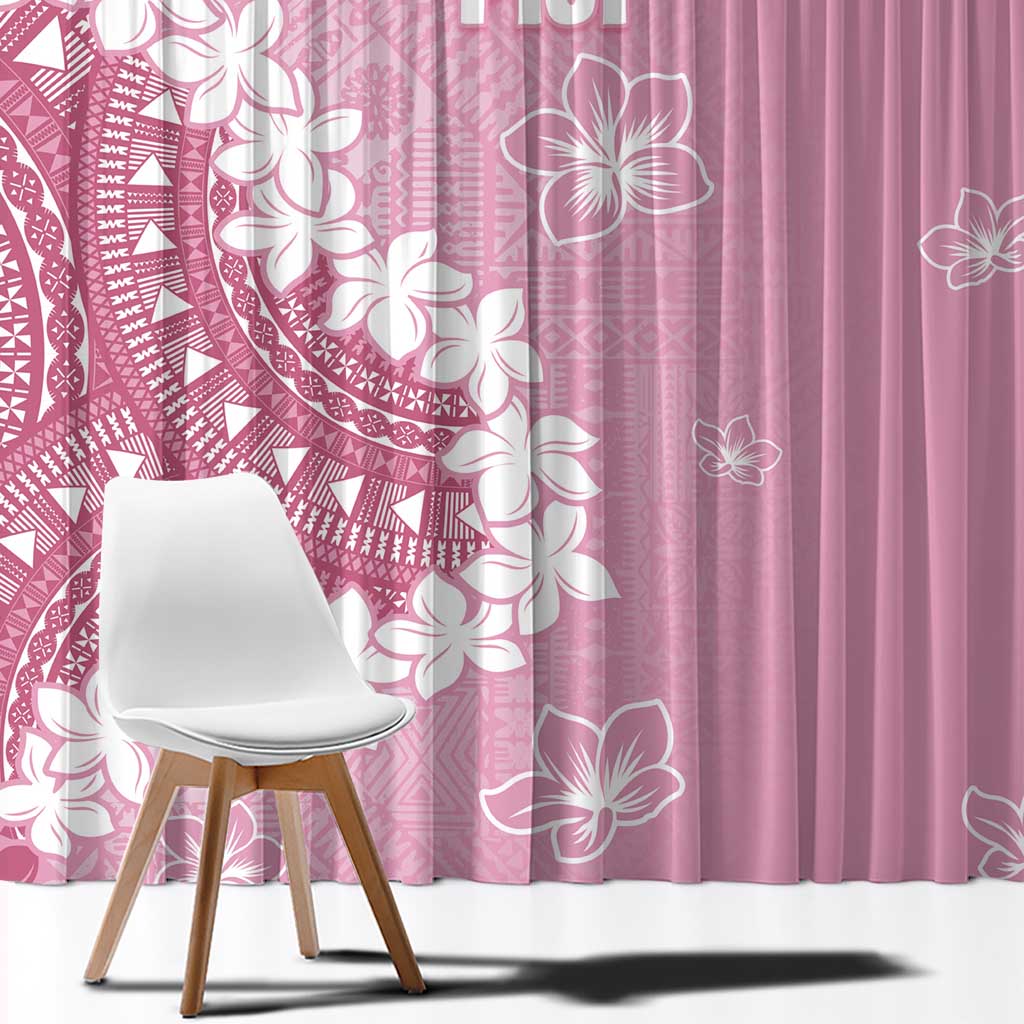 Bula Fiji Women's Day Window Curtain Pink Masi Tapa LT7 - Polynesian Pride