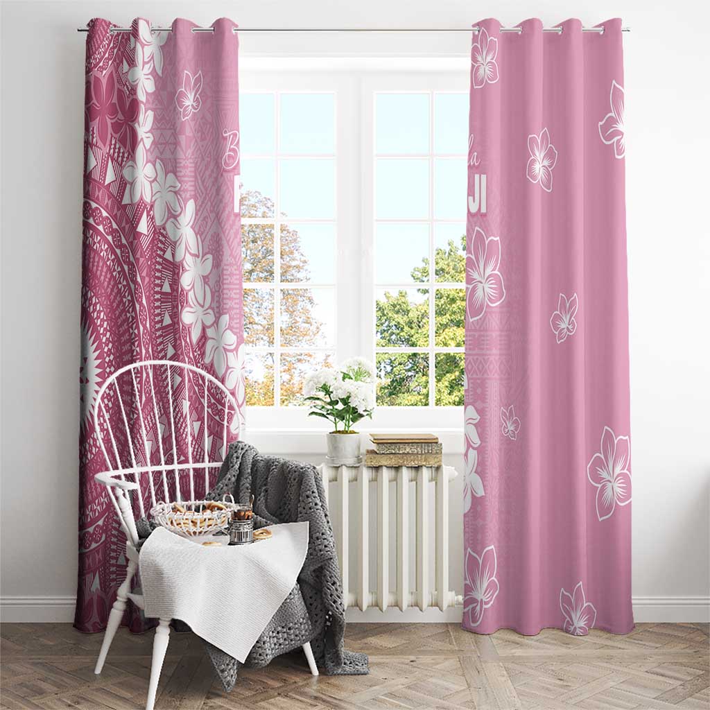 Bula Fiji Women's Day Window Curtain Pink Masi Tapa LT7 - Polynesian Pride