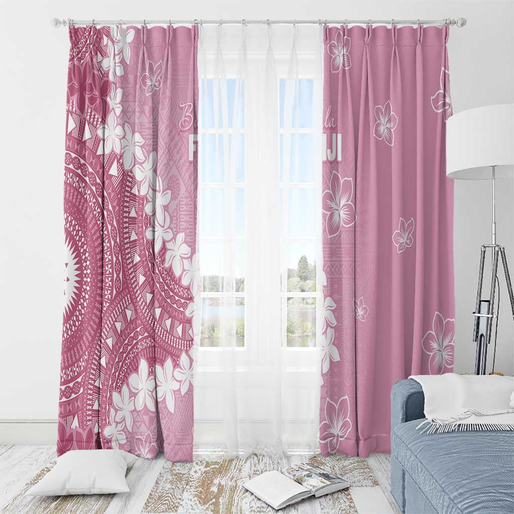 Bula Fiji Women's Day Window Curtain Pink Masi Tapa LT7 - Polynesian Pride