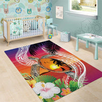 Polynesian Dreamy Turtle Area Rug Sunset Scenery LT7 - Polynesian Pride
