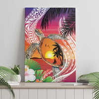 Polynesian Dreamy Turtle Canvas Wall Art Sunset Scenery LT7 - Polynesian Pride