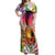 Polynesian Dreamy Turtle Off Shoulder Maxi Dress Sunset Scenery