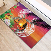 Polynesian Dreamy Turtle Rubber Doormat Sunset Scenery LT7 - Polynesian Pride