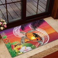 Polynesian Dreamy Turtle Rubber Doormat Sunset Scenery LT7 - Polynesian Pride