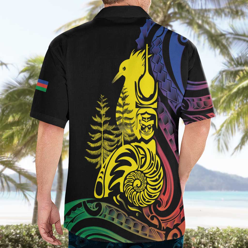 New Caledonia Kanaky Hawaiian Shirt Stylized Fleche Faitiere With Kagu Bird LT7 - Polynesian Pride